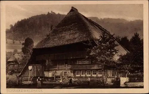 Ak Blick auf ein Schwarzwaldhaus