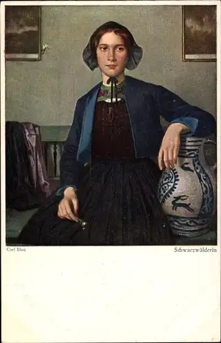 Künstler Ak Blos, Carl, Schwarzwälderin in Tracht