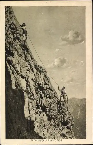 Ak Gefahrvoller Aufstieg, Bergsteiger