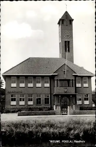 Ak Nieuwe Pekela Groningen, Raadhuis