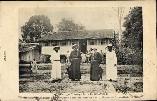 Ak Brazzaville Französisch Kongo, Mission de Sainte-Marie du Gabon, Mgr. Augouard, Mgr. Adam