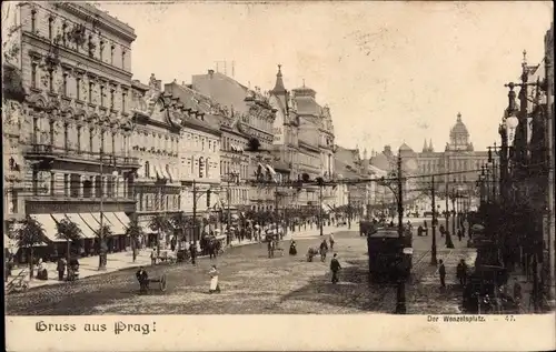 Ak Praha Prag Tschechien, Wenzelsplatz