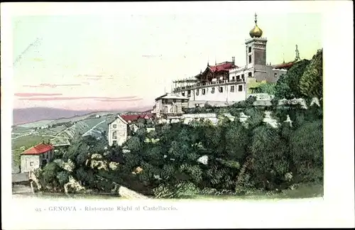 Ak Genova Genua Liguria, Ristorante Righi al Castellaccio