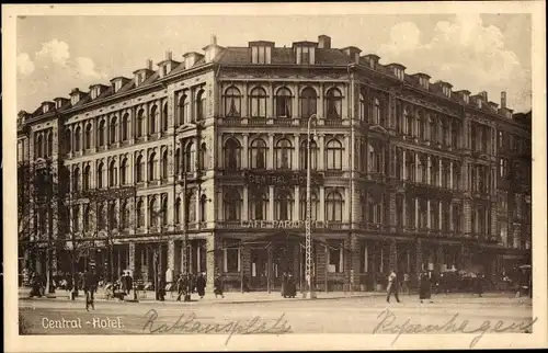 Ak København Kopenhagen Dänemark, Central-Hotel, Rathausplatz