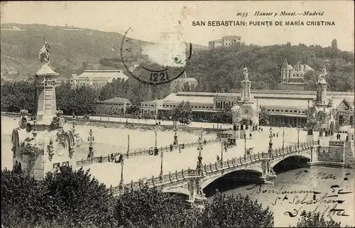 Ak San Sebastian Baskenland, Puente de María Cristina