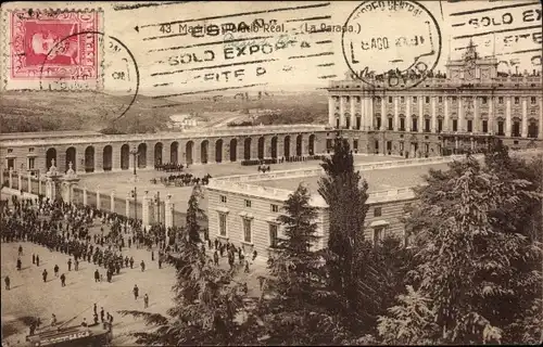 Ak Madrid Spanien, Palacio Real, La Parada