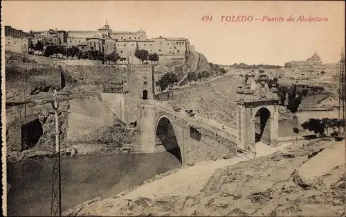 Ak Toledo Kastilien La Mancha Spanien, Puente de Alcántara