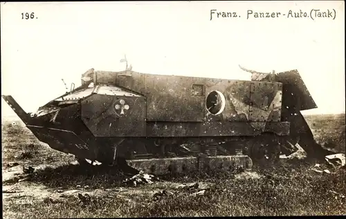 Foto Ak Franz. Panzer Auto, Tank, I. WK