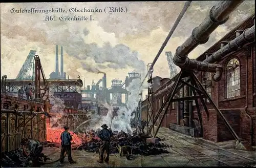 Künstler Ak Oberhausen im Ruhrgebiet, Gutehoffnungshütte, Eisenhütte I