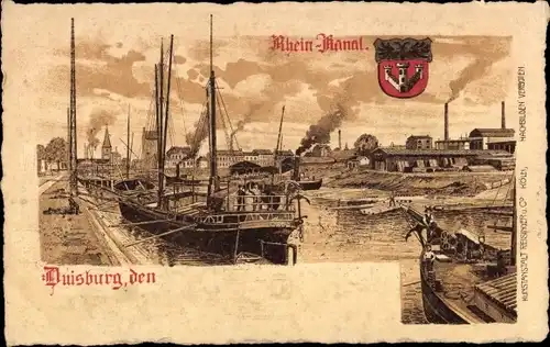 Wappen Litho Duisburg im Ruhrgebiet, Rhein-Kanal