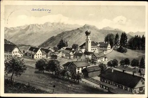 Ak Sulzberg Vorarlberg, Ortsansicht, Kirche