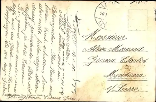 Ak Ouchy Lausanne Kanton Waadt, Vue generale, Ruderboot