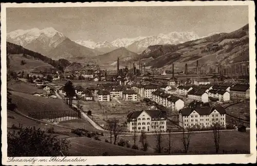 Ak Donawitz Leoben Steiermark, Blick auf den Ort mit Reichenstein