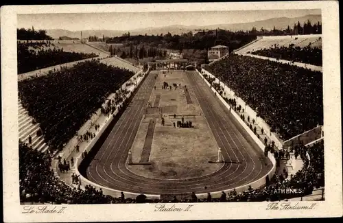 Ak Athen Griechenland, Stadion II, Innenansicht