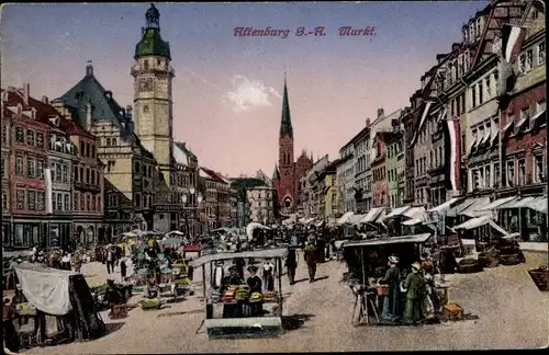 Ak Altenburg in Thüringen, Partie auf dem Markt