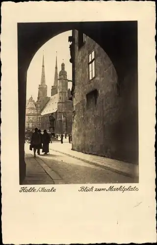 Ak Halle an der Saale, Blick zum Marktplatz