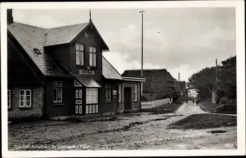 Ak Utersum Insel Föhr Nordfriesland, Gasthof Knudsen