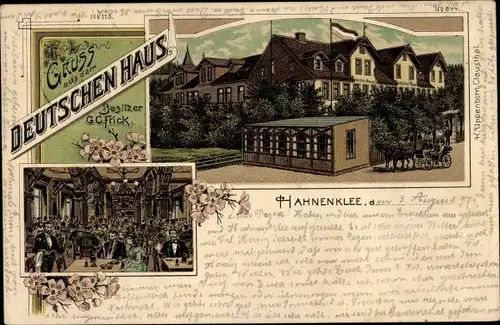 Litho Goslar Hahnenklee in Niedersachsen, Gasthaus Deutsches Haus