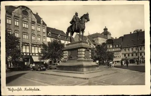 Ak Weißenfels an der Saale, Hotel, Marktplatz, Reiterdenkmal