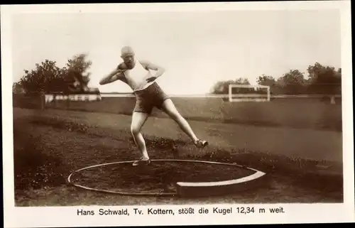 Foto Ak Hans Schwald, TV Kottern, Kugelstoßer