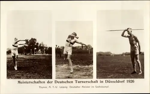 Foto Meisterschaften der Deutschen Turnerschaft in Düsseldorf 1926, Sechskampf, Thymm, ATV Leipzig