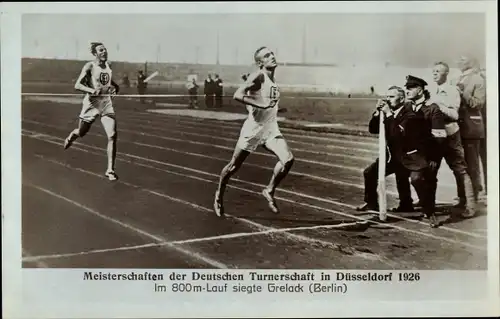 Foto Meisterschaften der Deutschen Turnerschaft in Düsseldorf 1926, 800m Lauf, Grelack, Berlin