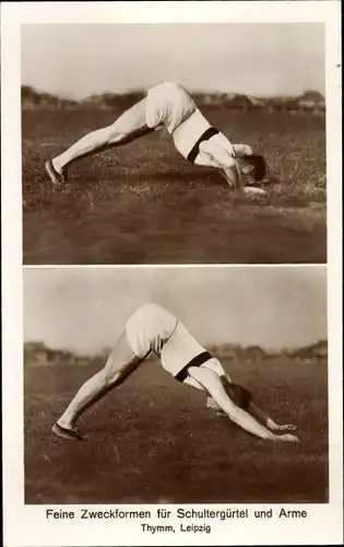 Foto Ak Feine Zweckformen für Schultergürtel und Arme, Turner Thymm, Leipzig