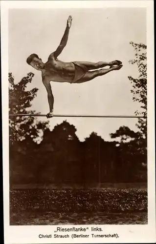 Foto Ak Turner Christl Strauch, Berliner Turnerschaft, Riesenflanke links