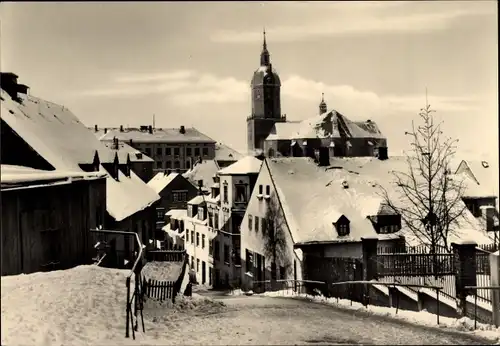 Ak Annaberg Buchholz Erzgebirge, Ort im Winter