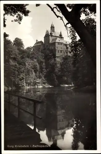 Ak Kriebstein Sachsen, Burg Kriebstein im Zschopautale