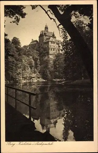 Ak Kriebstein in Sachsen, Burg Kriebstein, Schloss, Zschopautal