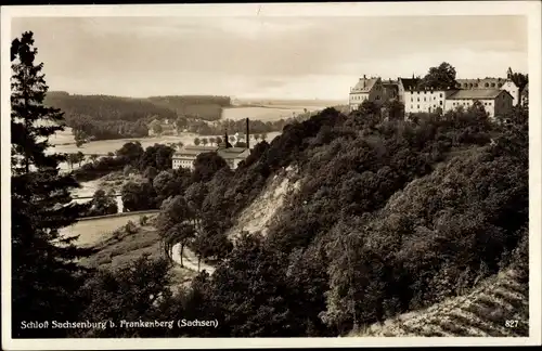 Ak Frankenberg an der Zschopau, Schloss Sachsenburg mit Umgebung