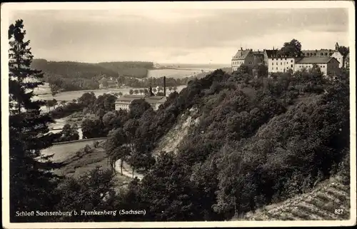 Ak Frankenberg an der Zschopau, Schloss Sachsenburg mit Umgebung