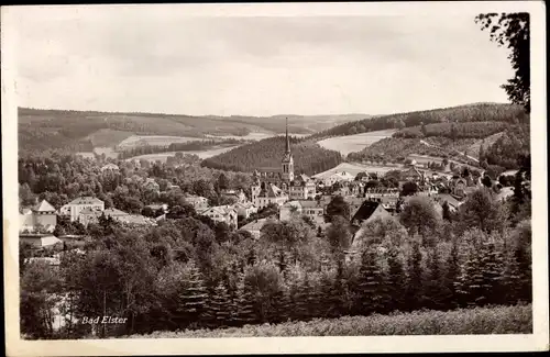 Ak Bad Elster im Vogtland, Ortsansicht mit Kirche