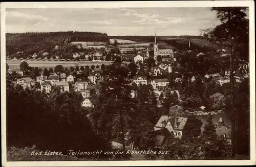 Ak Bad Elster Sachsen, Teilansicht von der Alberthöhe aus