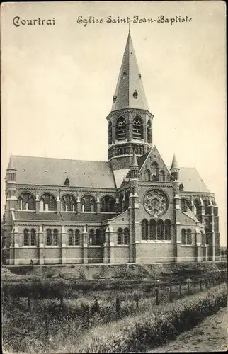 Ak Kortrijk Courtrai Westflandern, Eglise Saint Jean Baptiste