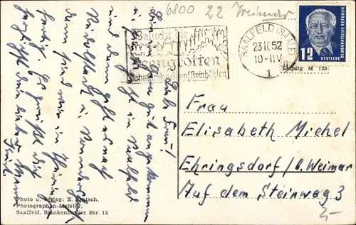 Ak Saalfeld a.d. Saale, Straßenpartie mit Stadt Apotheke, Geschäfte