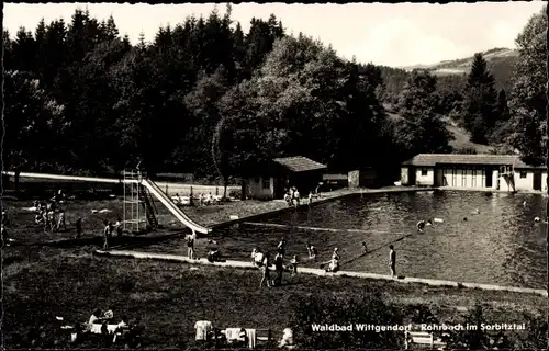 Ak Wittgendorf Saalfeld an der Saale, Waldbad Rohrbach im Sorbitztal