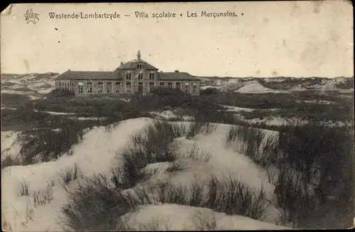 Ak Westende Lombartzyde Lombardsijde Middelkerke Westflandern, Villa scolaire Les Marcunvins