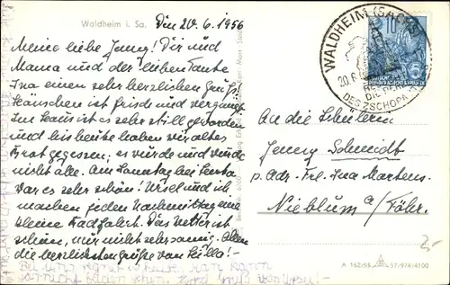 Ak Waldheim in Sachsen, Straßenpartie, Geschäfte