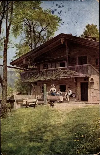 Ak Berchtesgaden in Oberbayern, Bauernhaus