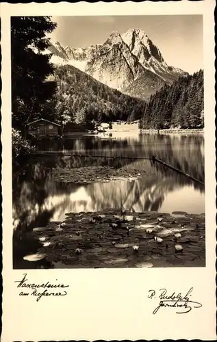 Ak Garmisch Partenkirchen in Oberbayern, Rießersee, Waxensteine