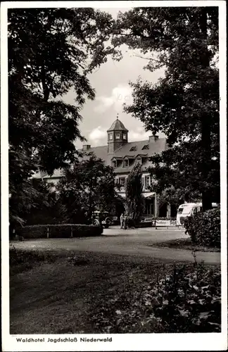 Ak Rüdesheim am Rhein, Waldhotel Jagdschloss Niederwald