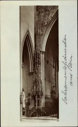 Ak Ulm an der Donau, Münster, Innenansicht, Sakramentshäuschen