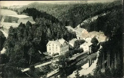 Ak Obergruna Großschirma in Sachsen, Blick auf Hammerwerk von oben