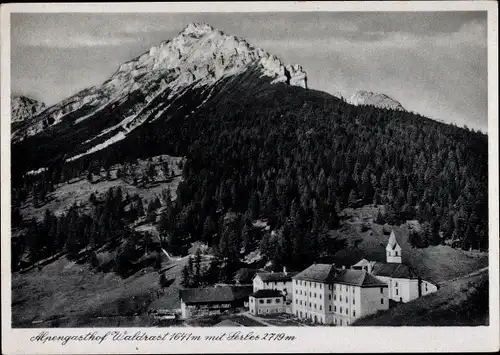 Ak Mühlbachl Tirol Österreich, Blick auf das Kloster Maria Waldrast mit Serles