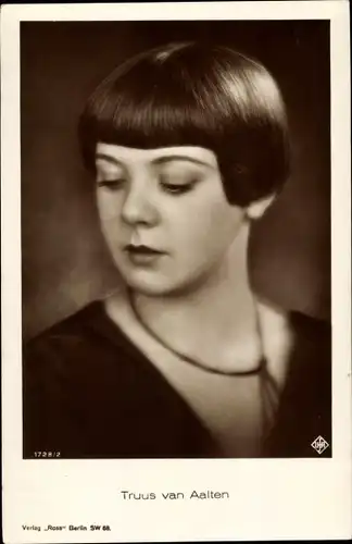 Ak Schauspielerin Truus van Aalten, Portrait