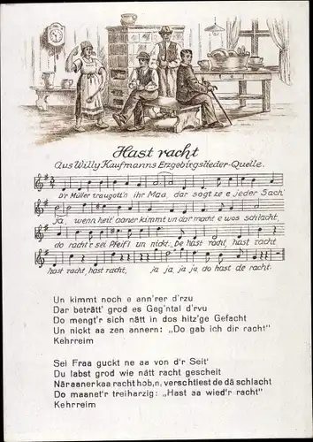 Lied Ak Willy Kaufmann, Hast racht, Erzgebirge