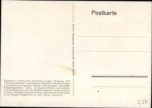 Lied Ak Willy Kaufmann, Hast racht, Erzgebirge