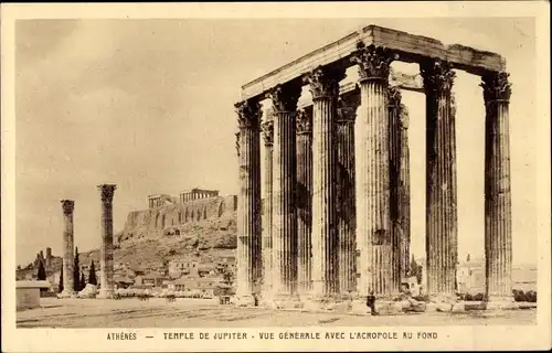 Ak Athen Griechenland, Temple de Jupiter, L'Acropole